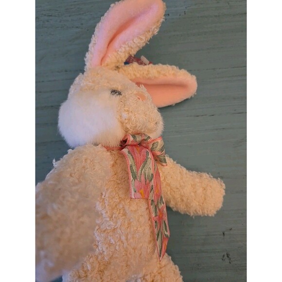 Gund White & Pink Rabbit Plush Bunny Stuffed Animal Toy Frizzi Flower Scarf - Picture 3 of 10
